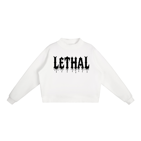 Essential Fleece Mock-Neck Crew Sweatshirt