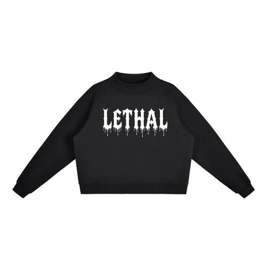 Essential Fleece Mock-Neck Crew Sweatshirt
