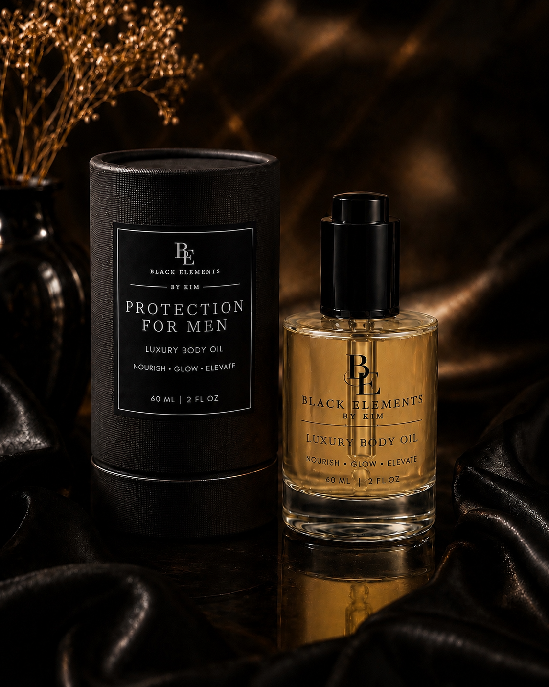 Black Elements by Kim Protection for Men Luxury Body Oil